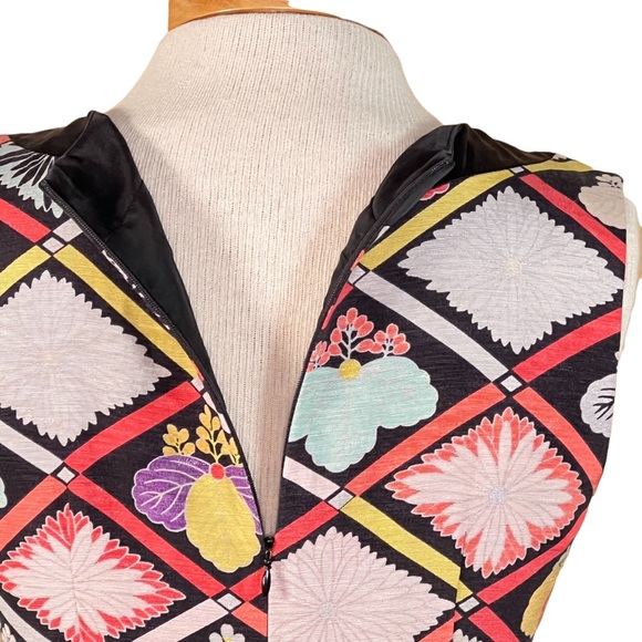 Trina Turk Linen & Silk Blend Sleeveless Midi Cocktail Wedding Formal Dr… - Picture 8 of 13